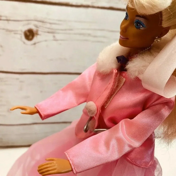 MATTEL BARBIE Doll Pink Jacket Skirt Dress 12" Tall Long Blonde Hair Blue Eyes - Picture 4 of 11